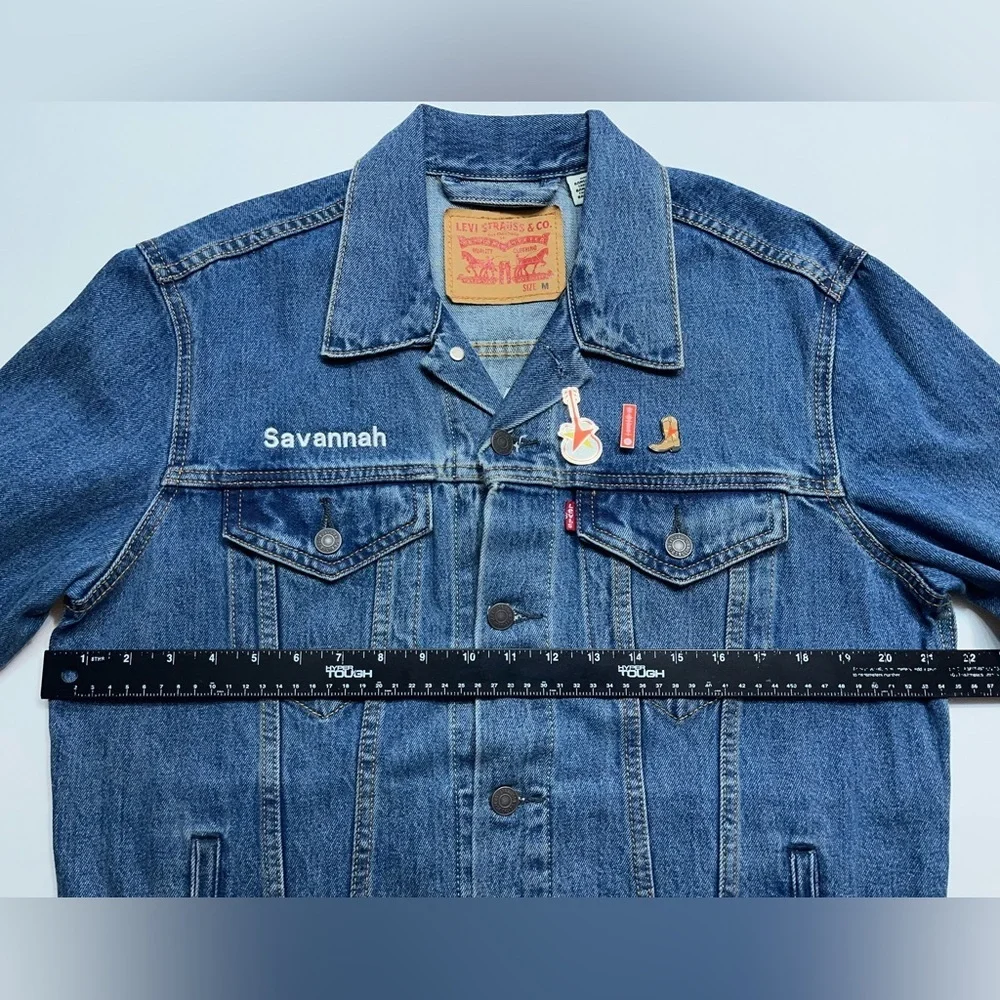 Levis Jacket Mens Size Medium Trucker Western Blue Denim Jean Cowboy Rodeo